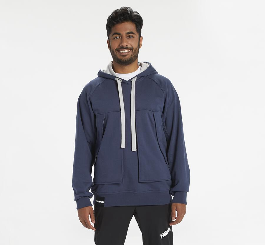 Sweat À Capuche Hoka One One Bondi Homme - Bleu Marine - GYV-980342